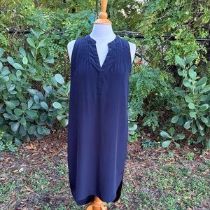 White House Black Market navy blue high low dress, size small